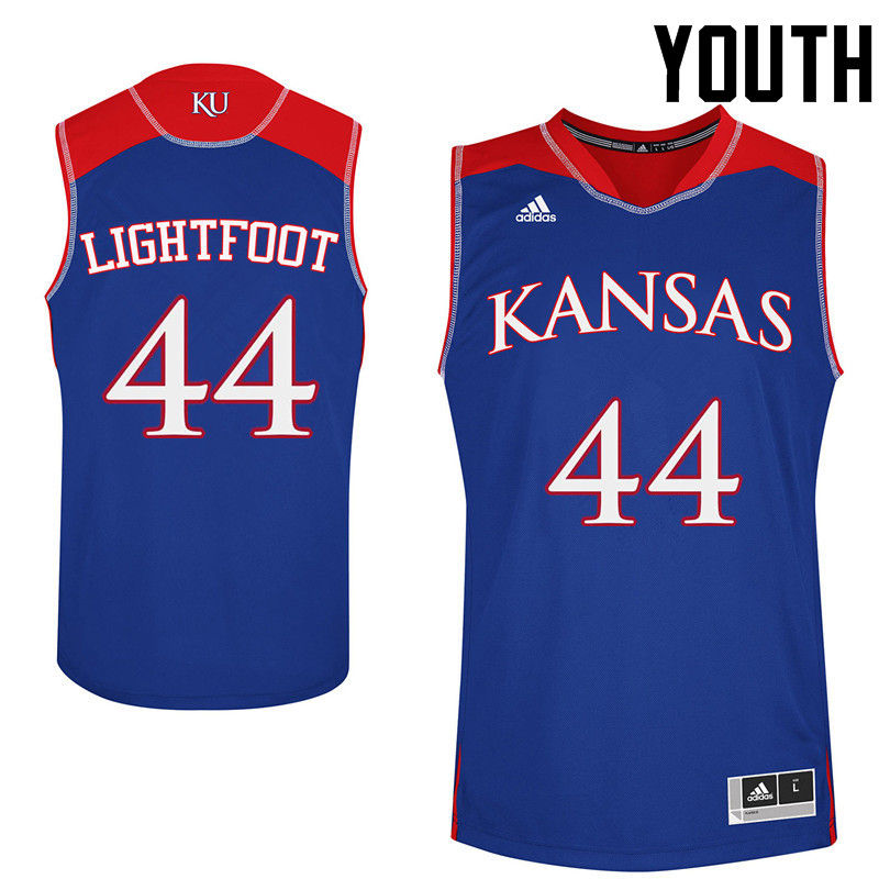 Youth Kansas Jayhawks #44 Mitch Lightfoot College Basketball Jerseys-Royals